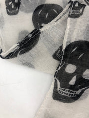 Halloween skull print silk scarf Sai Feel