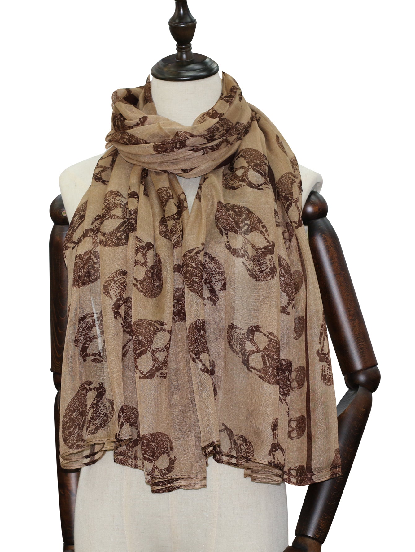 Halloween skull print silk scarf Sai Feel