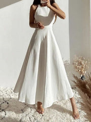 Halter Bare Back Sleeveless Dress Sai Feel