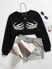 Hand Bone Print Crop Top Sai Feel