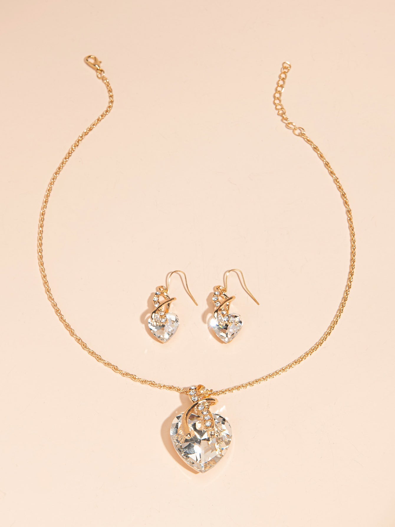 Heart Necklace and Earring Set Sai Feel