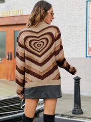 Heart Pattern Drop Shoulder Sweater Sai Feel