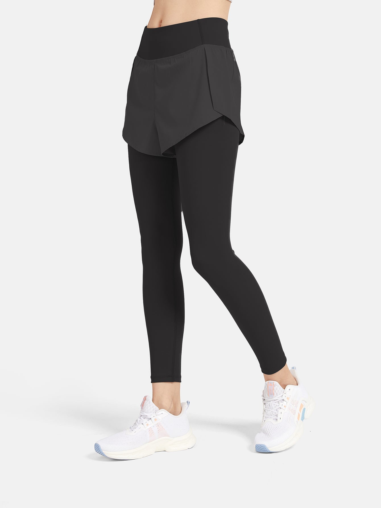 High Waist 2 In 1 Sports Leggings With Phone Pocket Sai Feel