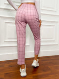 High Waist Plaid Cropped casual & urban Pants Sai Feel