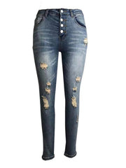 High Waist Ripped Skinny Jeans Sai Feel