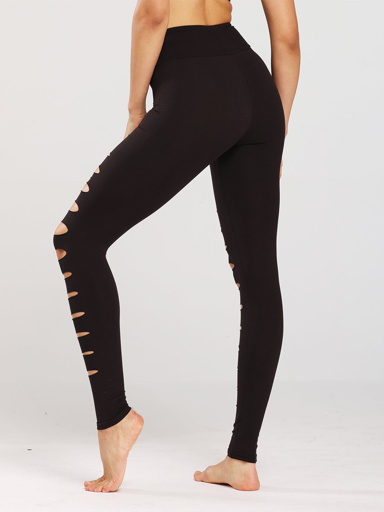 High Waist Ripped Stretch Yoga Fast Dry Running Pants Sai Feel