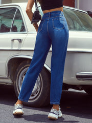 High Waisted Straight-Leg Mom Jeans Sai Feel