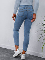High-waisted jeans versatile pencil pants Sai Feel