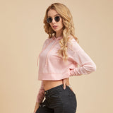 Hollow long sleeve Hoody Hoodies Drawstring Pull Pullovers t-shirt Sai Feel