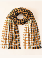 Houndstooth Fringe Scarf Sai Feel