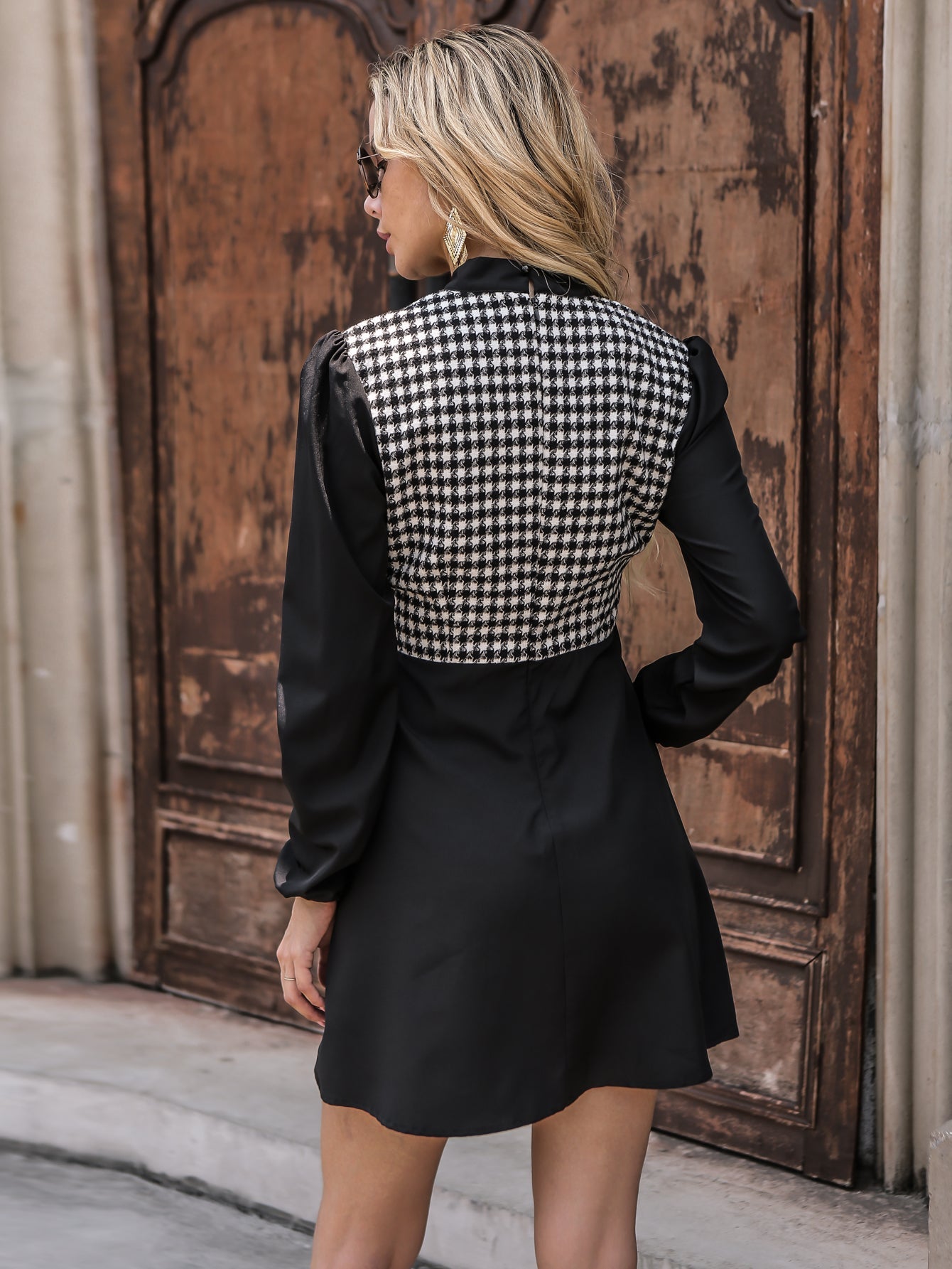 Houndstooth lace dress Sai Feel