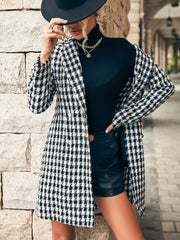 Houndstooth mid-length coat Sai Feel