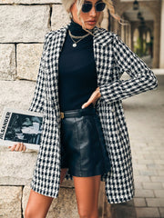 Houndstooth mid-length coat Sai Feel