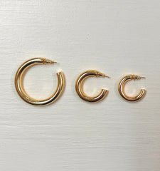 Chunky Gold Hoops Medium