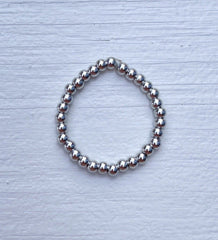 Beaded Ring Silver