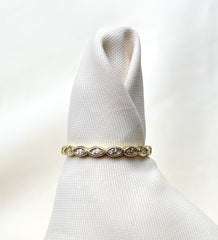 Crystal Stack Ring Gold