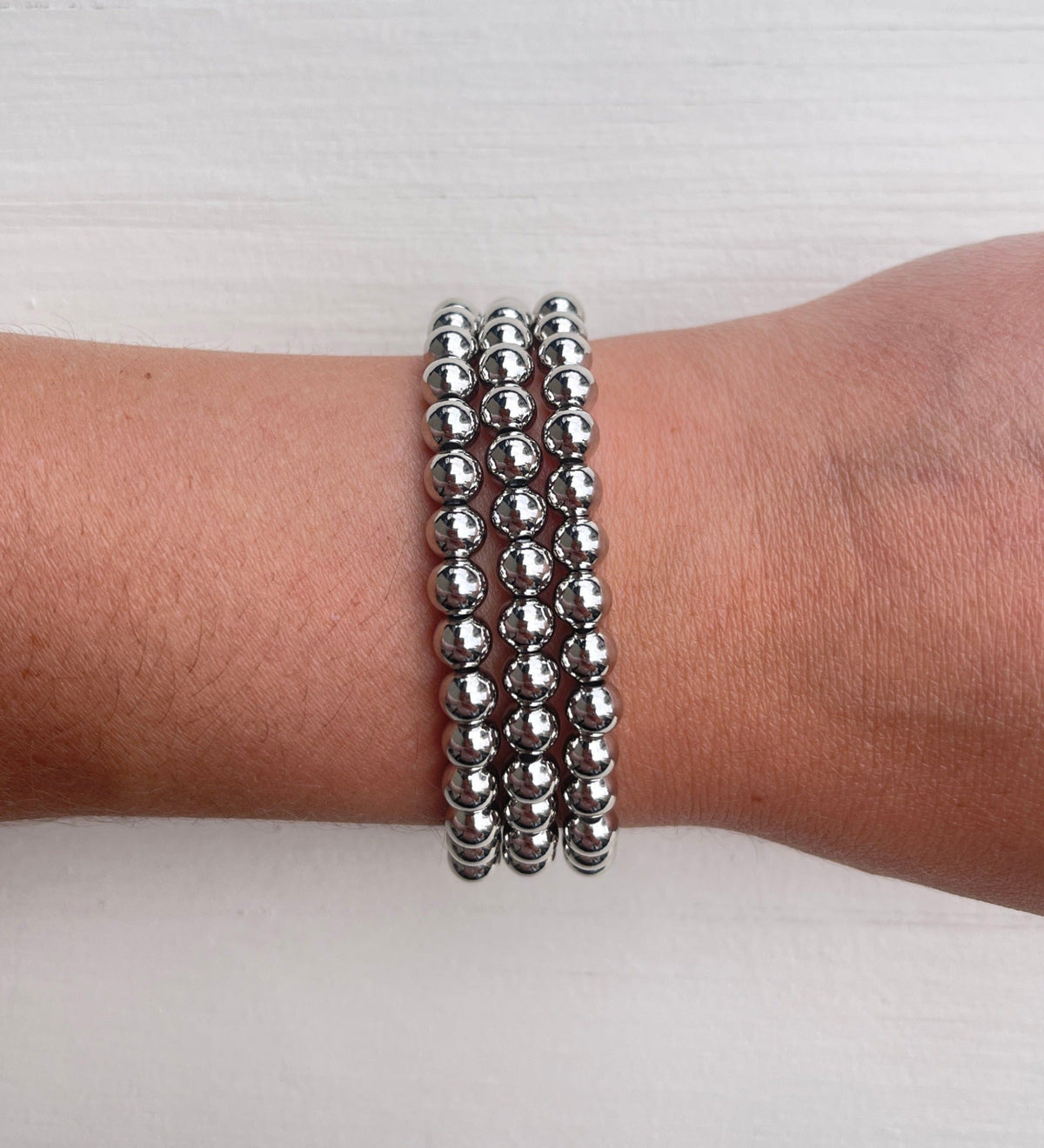 Metallic Stackables - Silver 6mm