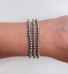 Metallic Stackables - Silver 4mm