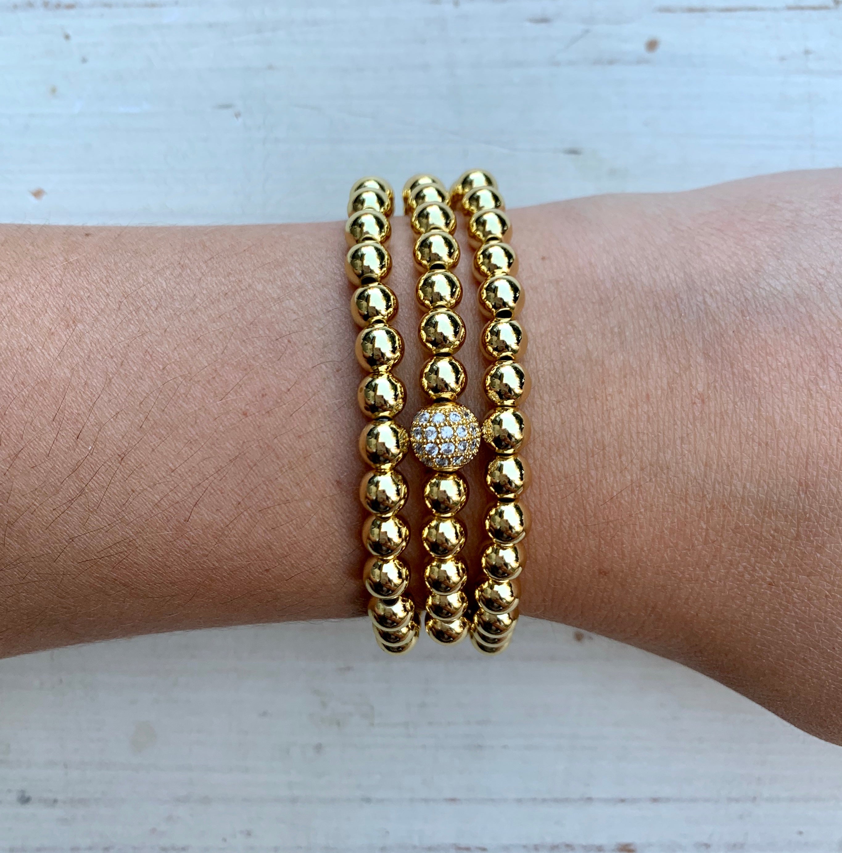 Metallic Stackables - Gold 6mm