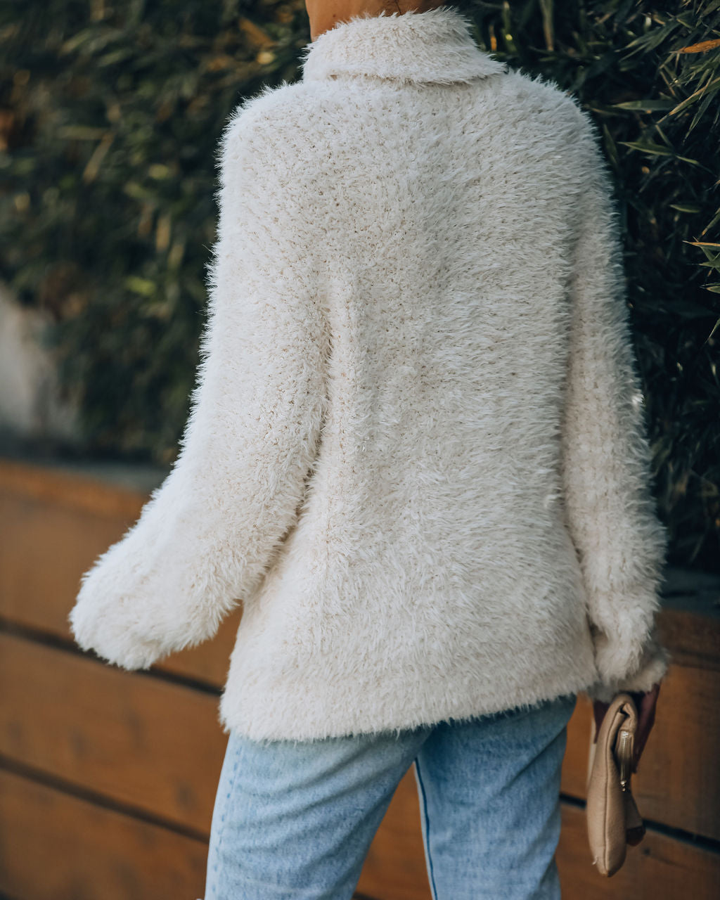 Above All Fuzzy Turtleneck Knit Sweater - Cream - FINAL SALE