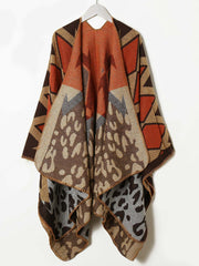 Jacquard argyle leopard print shawl Sai Feel