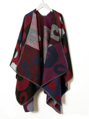 Jacquard plaid acrylic cape shawl Sai Feel