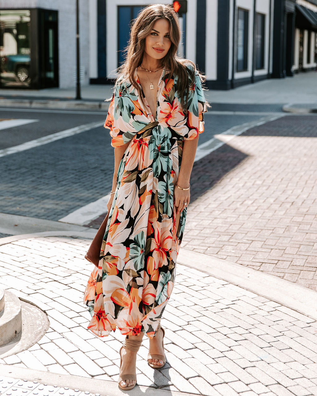 Janika Floral Kimono Midi Dress Sai Feel