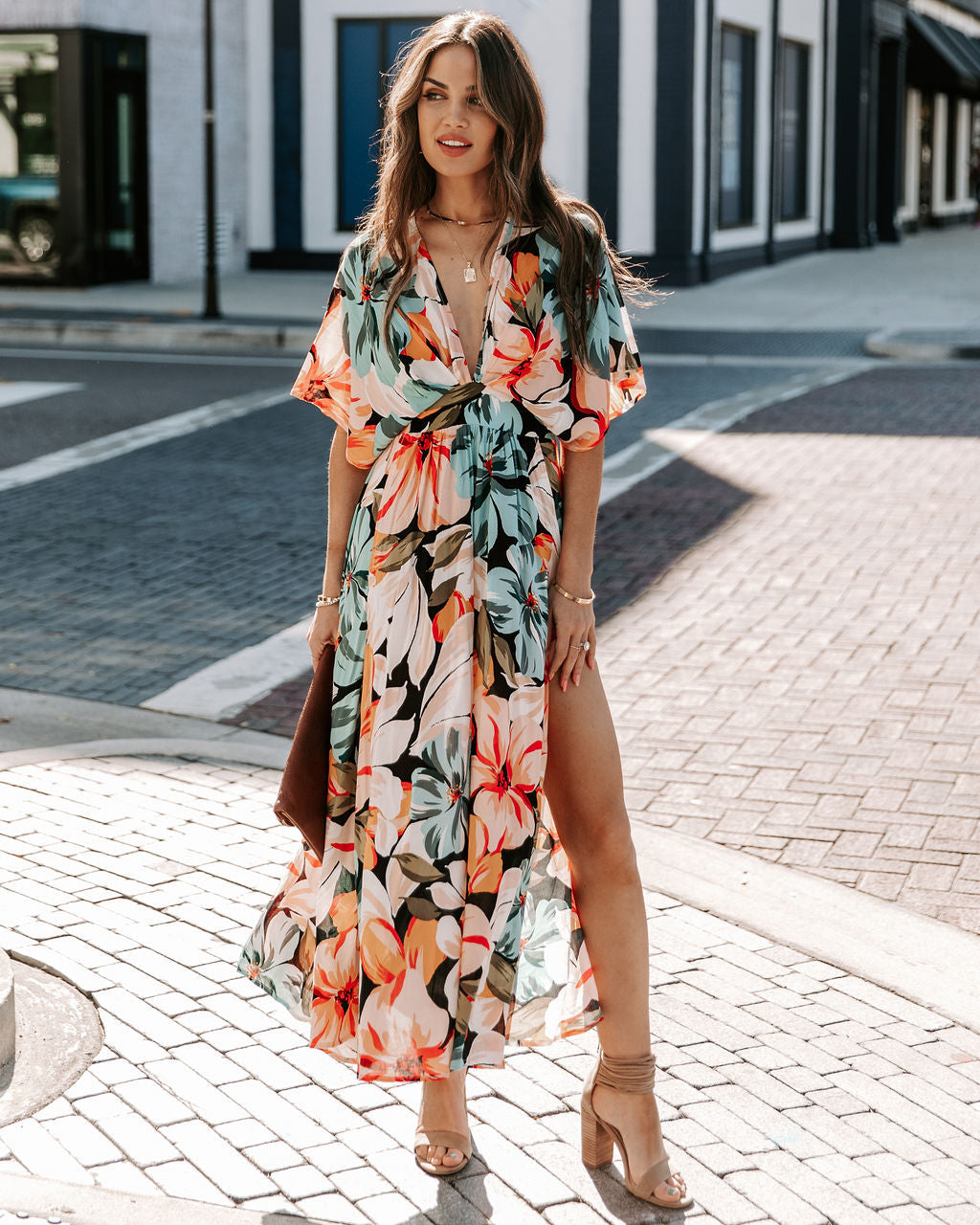 Janika Floral Kimono Midi Dress Sai Feel