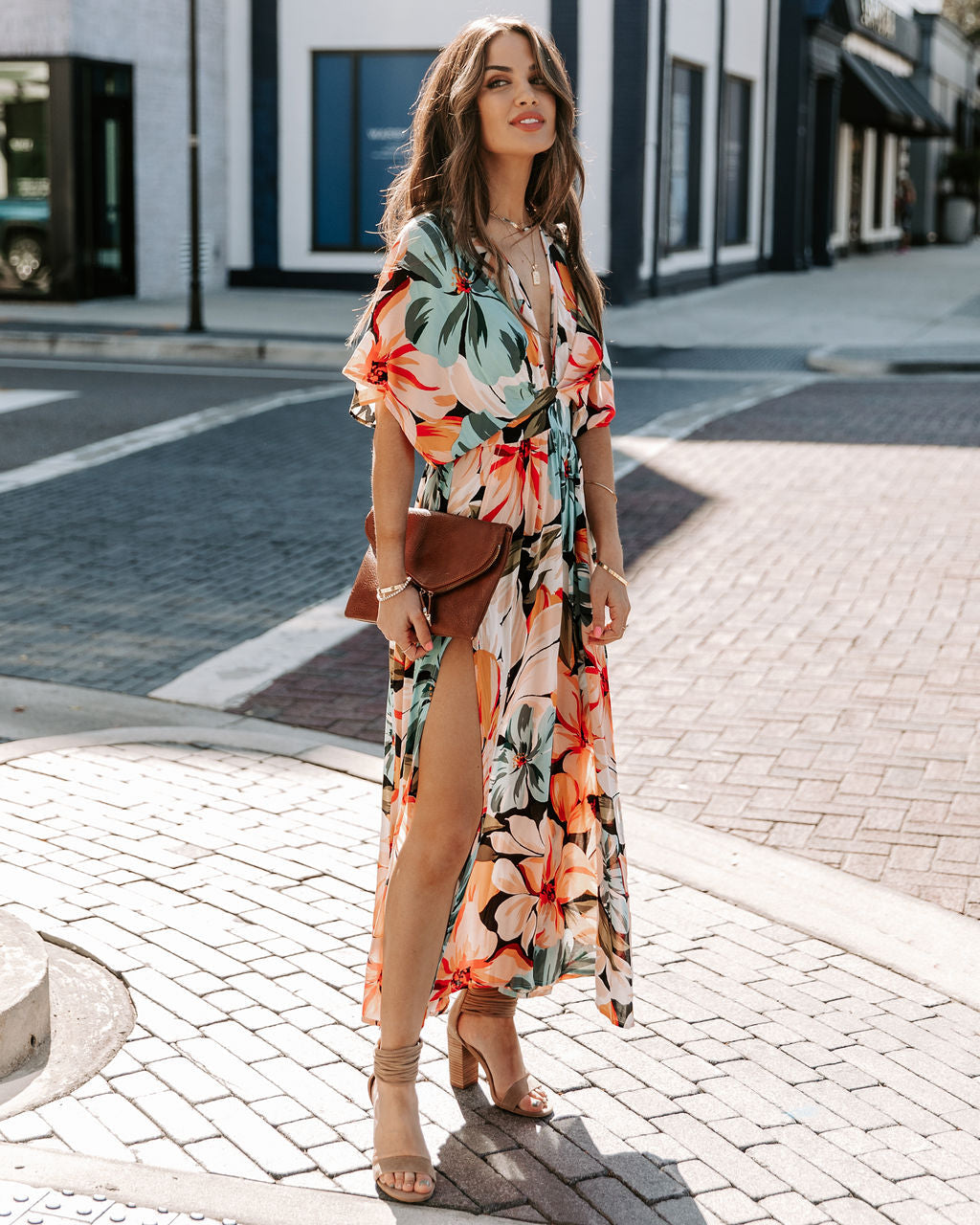 Janika Floral Kimono Midi Dress Sai Feel