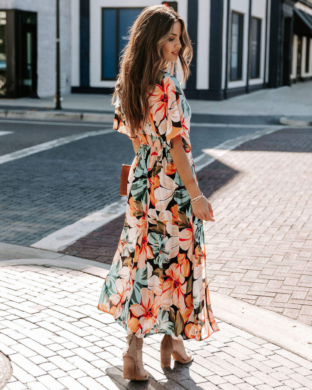 Janika Floral Kimono Midi Dress Sai Feel