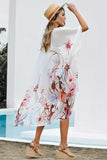 Kimono Sleeve Floral Print Graceful Cover Up Sai Feel