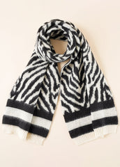 Knit Zebra Jacquard Scarf Sai Feel