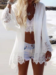 Lace Beach Long Sleeve Sunscreen Cardigan Sai Feel