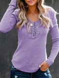 Lace Patchwork Ribbed Long Sleeve Top Sai Feel