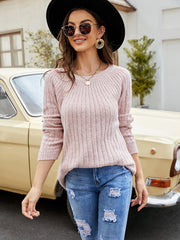 Lace-up solid color knitted sweater Sai Feel