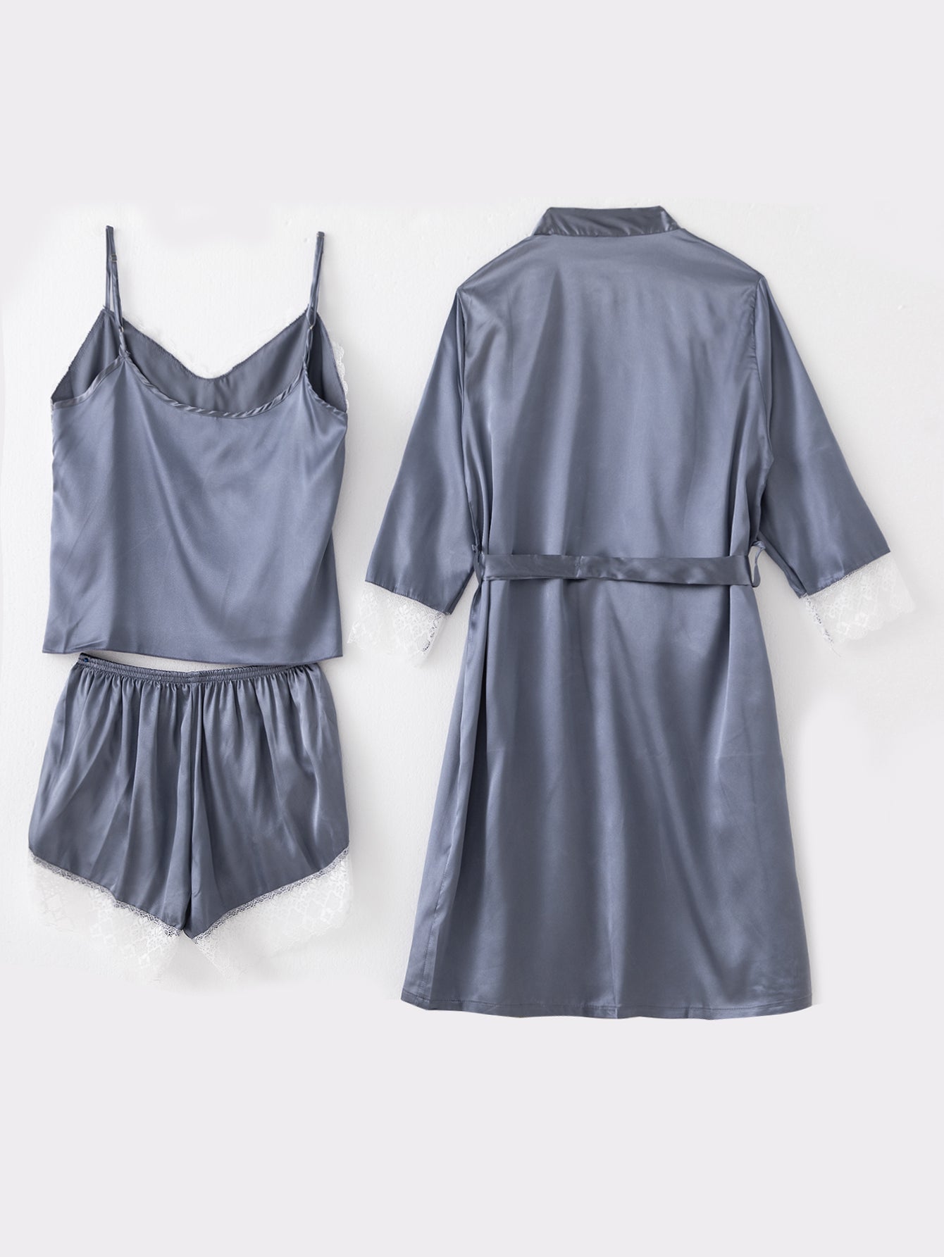 Ladies' 3pcs summer gown, shorts, pajamas, ice cream, sexy, thin, female, summer home furnishing, three piece set. Sai Feel