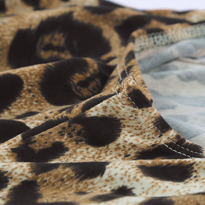 Ladies Long Sleeve Off Shoulder Leopard Bodysuit Teddy Sai Feel