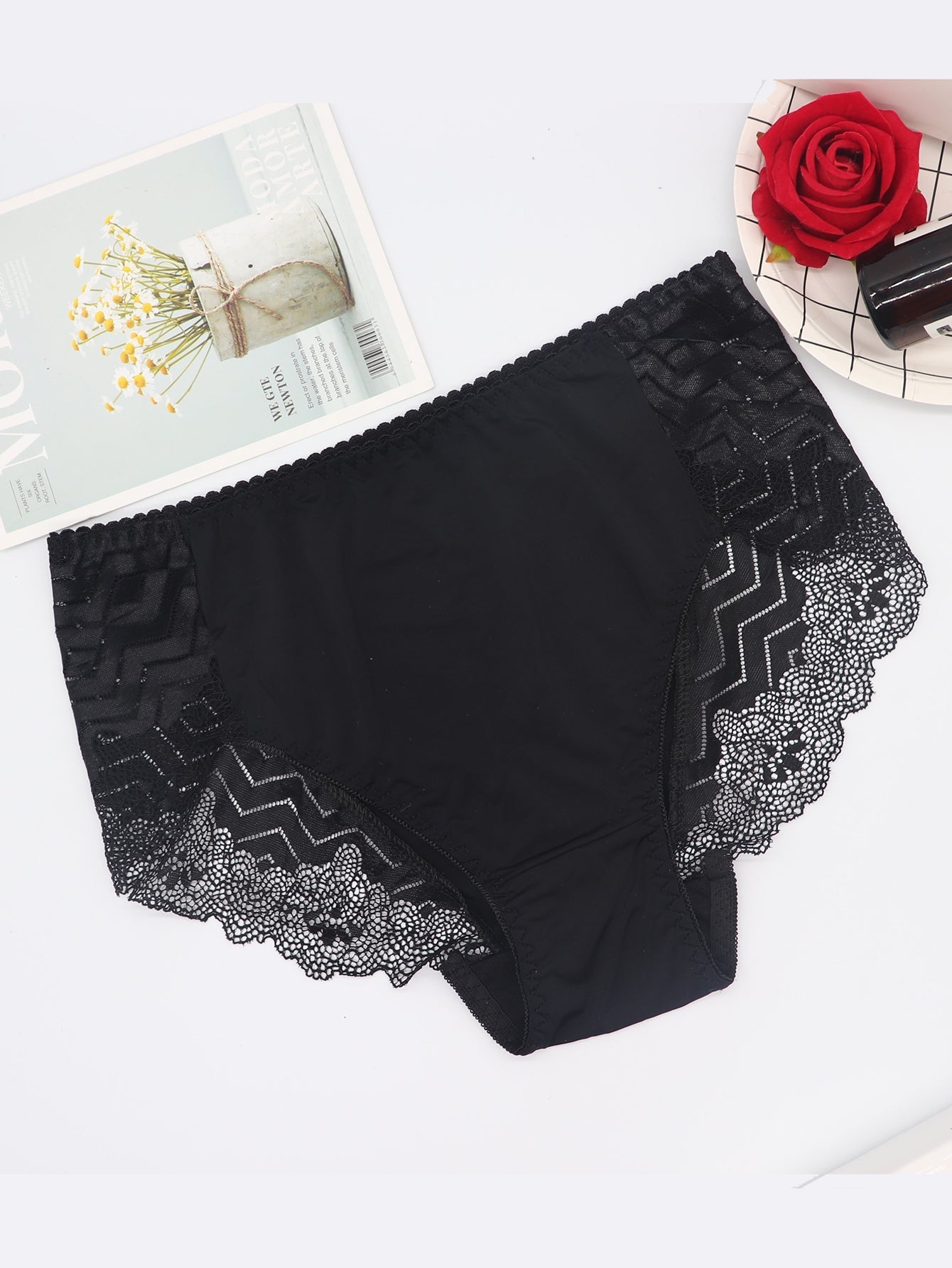 Ladies Underwear Woman Panties Sexy Lace Plus Size Panty Ultra Thin Mid-Rise Cotton Briefs Intimates Sai Feel