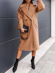 Lapel Neck Double Breasted Trench Coat Sai Feel