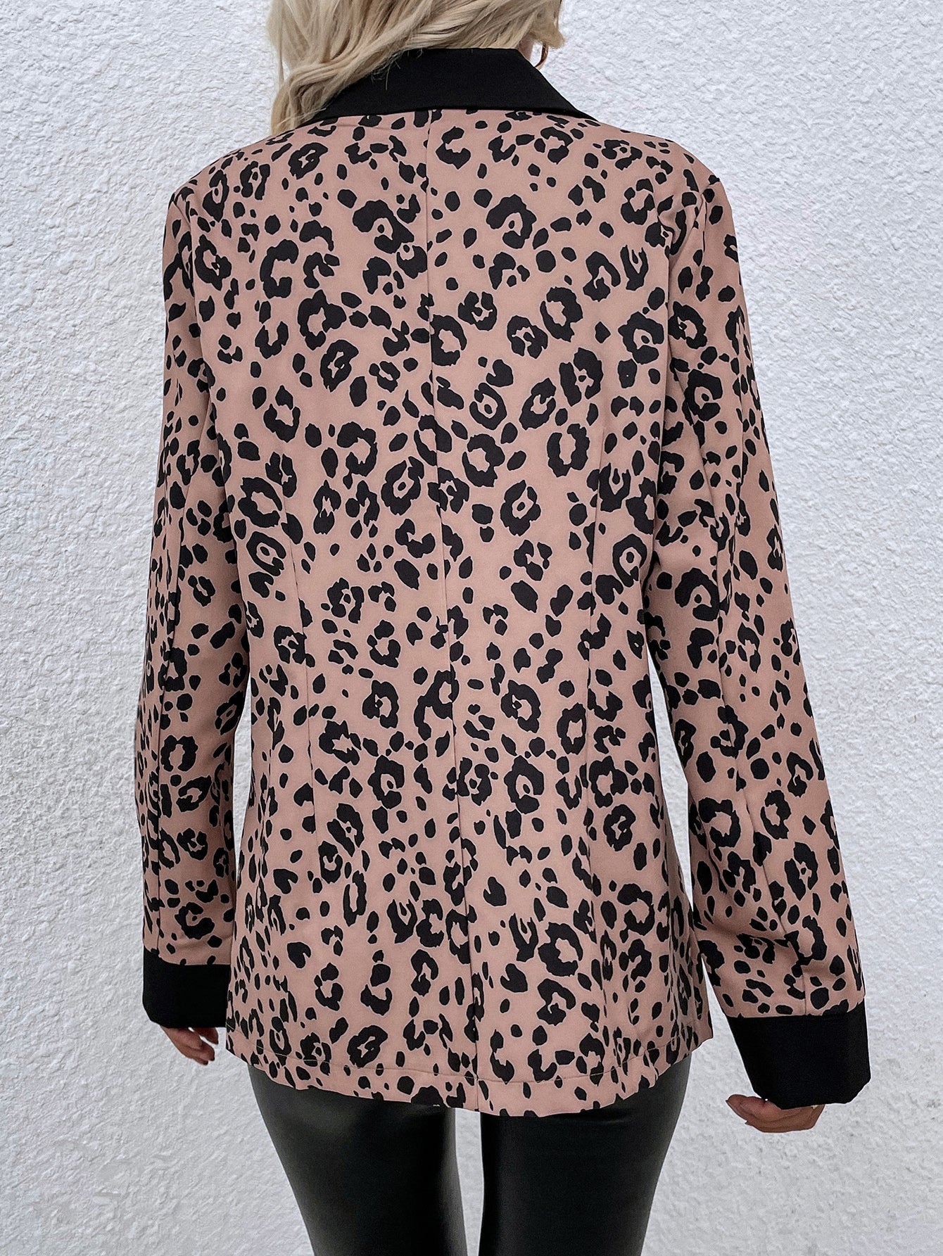 Lapel single-breasted leopard print blazer jacket Sai Feel