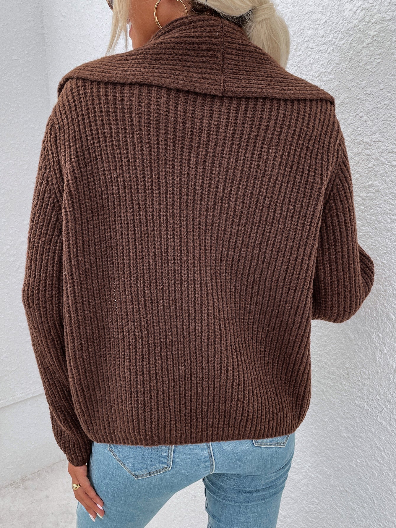 Lapel sweater cardigan Sai Feel