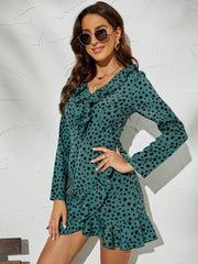 Leopard Print Green Dress Sai Feel