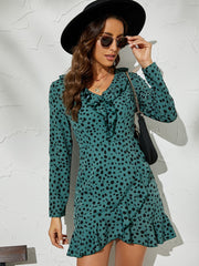 Leopard Print Green Dress Sai Feel