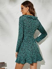 Leopard Print Green Dress Sai Feel