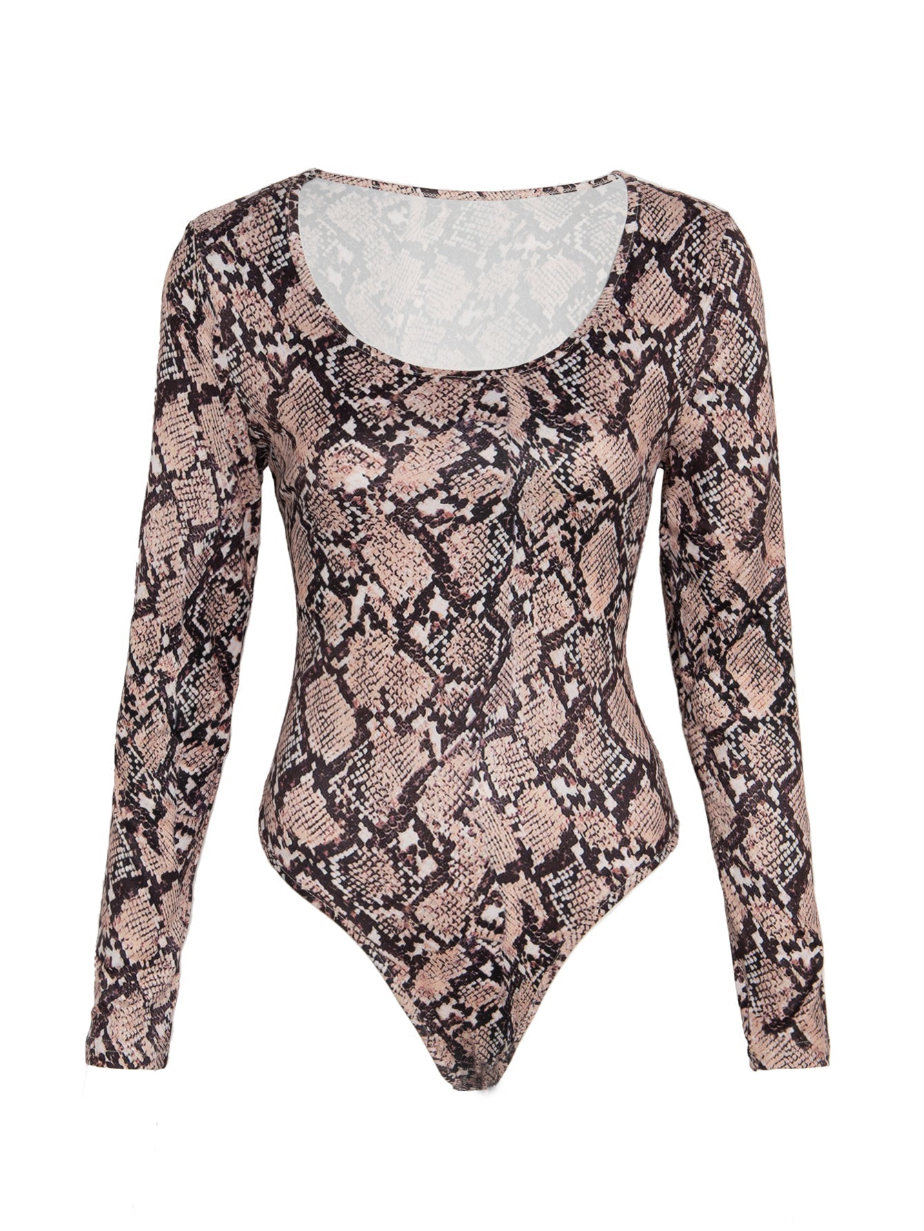 Leopard Print Knit High Stretch Bodysuit Sai Feel