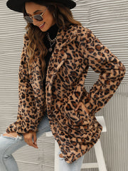 Leopard Print Plush Fleece Coat Sai Feel