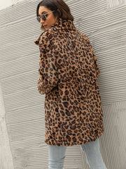 Leopard Print Plush Fleece Coat Sai Feel