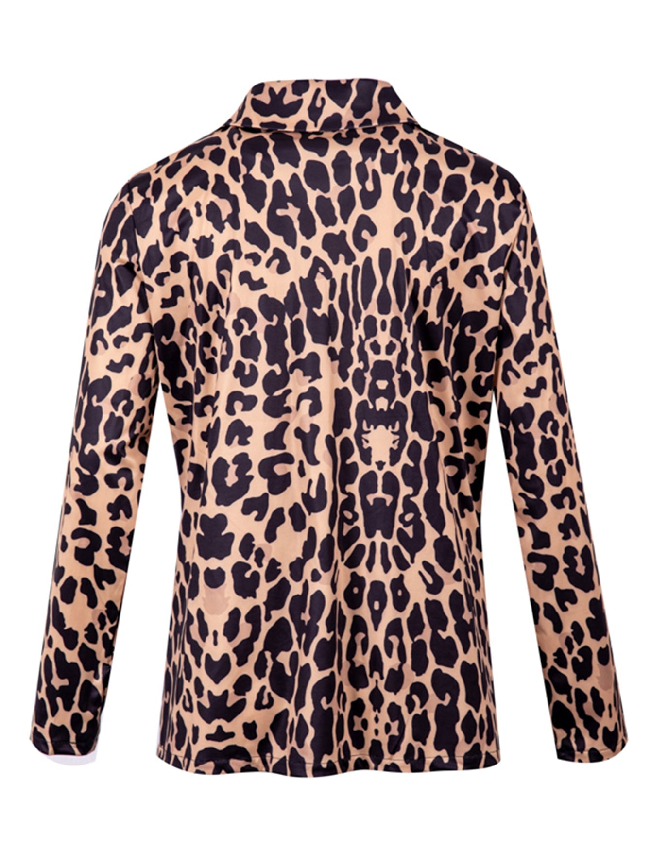 Leopard Print Single Button Blazer Sai Feel