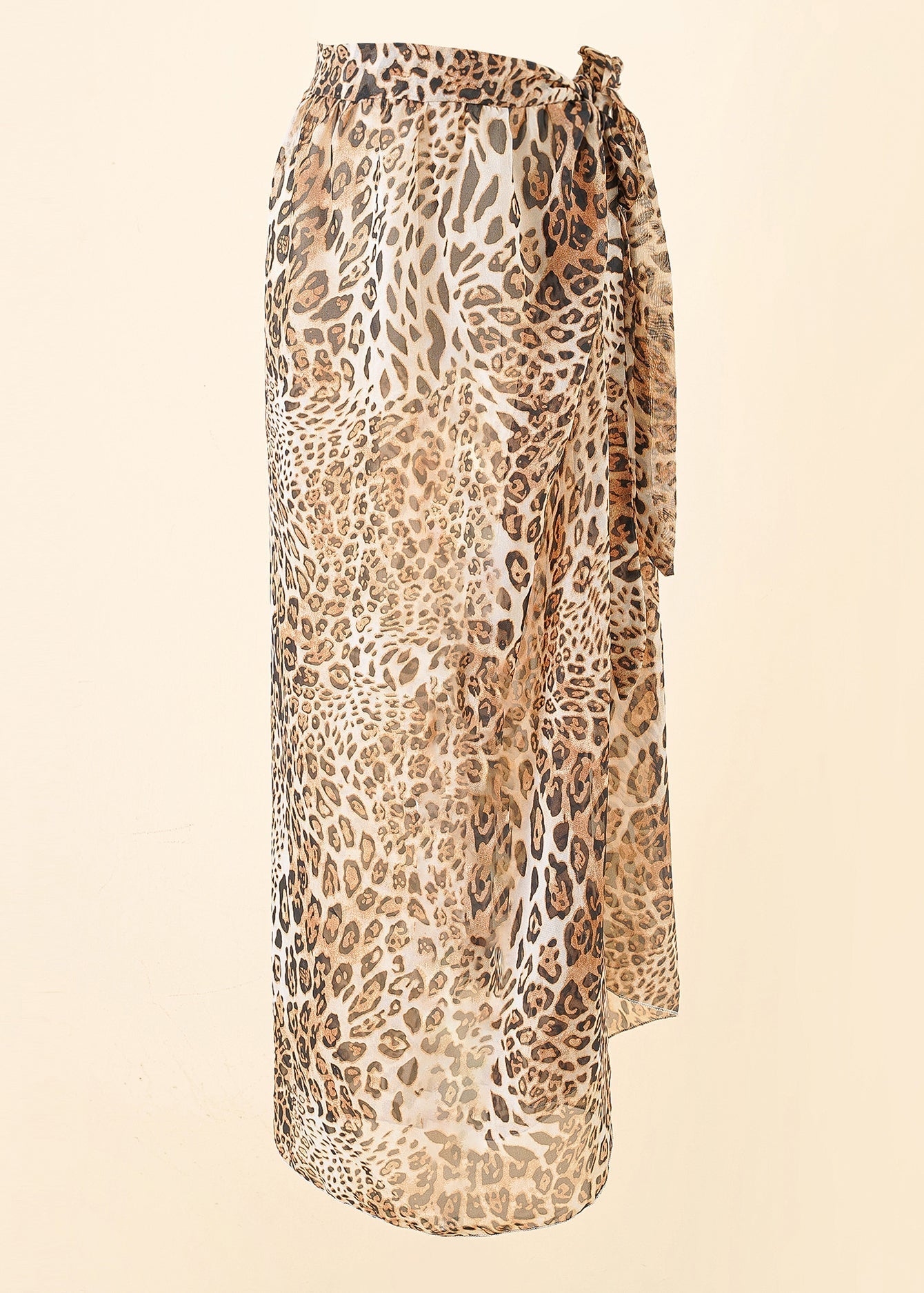 Leopard Print Waist Tie Cover Up Sai Feel