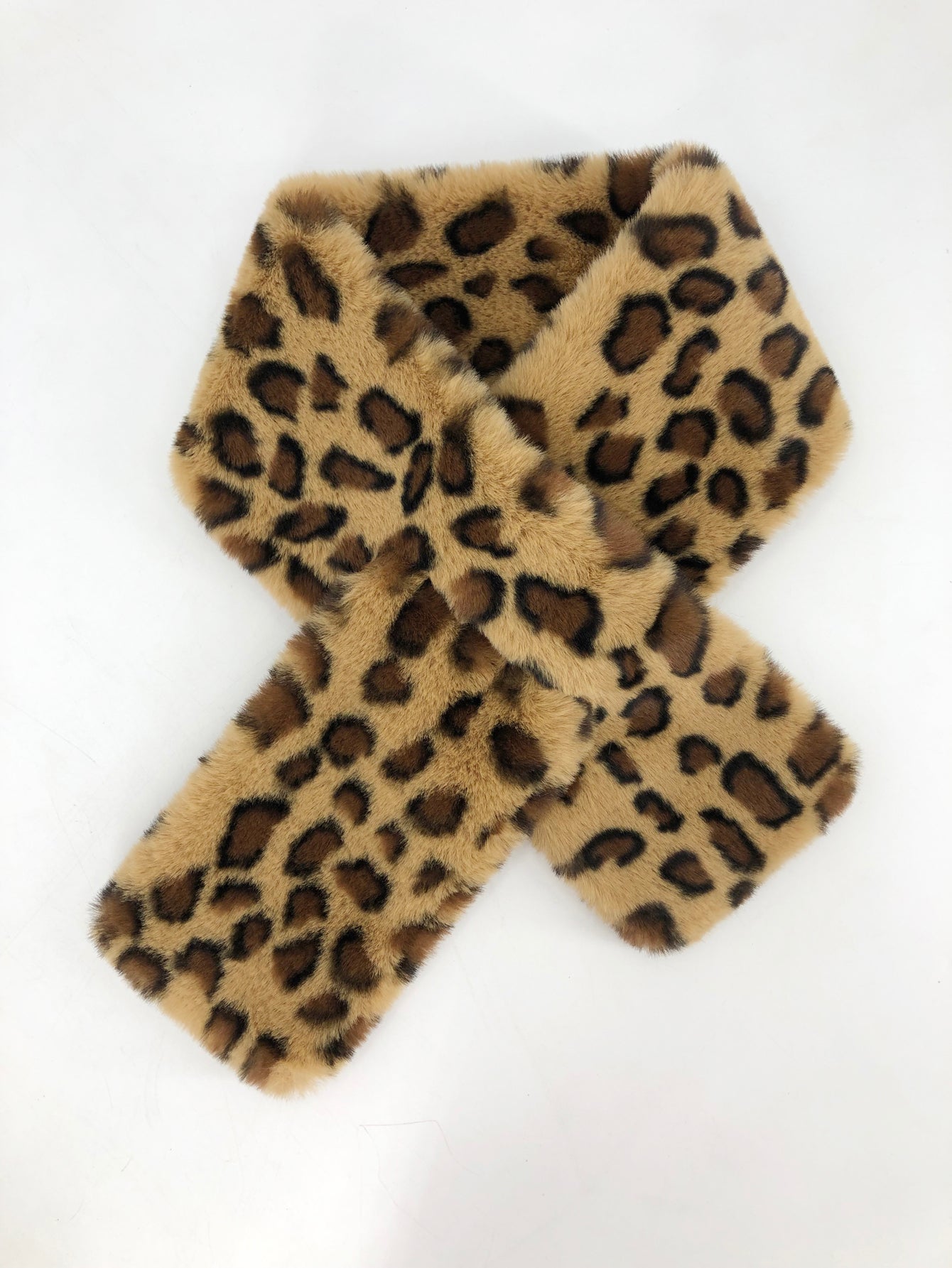 Leopard print warm fur collar Sai Feel